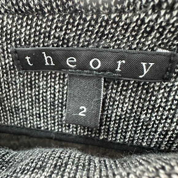 Theory Straight‎ Pencil Skirt Womens Size 2 Gray Wool Blend Back Zip - Picture 5 of 8